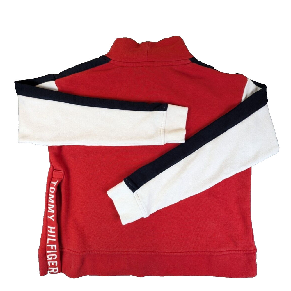 Tommy Hilfiger Sweater Small Women's High Neck Color Block Pull Over Drawstring